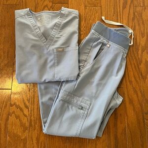 Figs - Vapor Blue Space Die Set - XS Jogger + XS One Pocket Top
